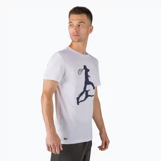 Koszulki sportowe męskie - Lacoste Koszulka tenisowa męska 001 biała TH6661 - grafika 1