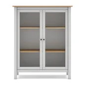 Witryny - Biało-naturalna witryna z drewna sosnowego 90x110 cm Misti – Marckeric - miniaturka - grafika 1