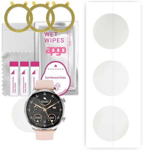 3x folia ochronna hydrożelowa MATOWA do Rubicon RNCF20 - apgo Smartwatch Hydrogel MATTE Protection Ochrona na ekran smartwatcha
