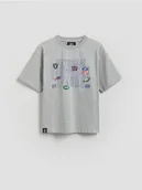 Koszulki dla chłopców - Reserved - T-shirt NFL - jasnoszary - miniaturka - grafika 1