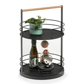 Tace i patery - ZELLER Taca kuchenna na przybory i zioła 2 poziomy z rączką czarna ZELLER 27427z - miniaturka - grafika 1