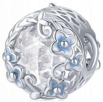 Charms Kwiaty Kamień Zawieszka Charms Srebro 925