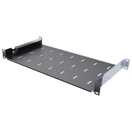Akcesoria do szaf serwerowych - Półka do szafy Standard 19" z otworami, 250 mm, 1U, regulowana, czarna - miniaturka - grafika 1