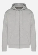 Bluzy męskie - Jasnoszara Bluza z Bawełną Kapturem i Sznurkami Asallin - miniaturka - grafika 1