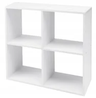 Regały - Regał Podłogowy 2x2 Półka Na Książki Płyty Biały 71,5x29x71,5 CM - miniaturka - grafika 1