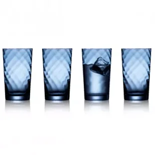 Lyngby Glas Szklanki wysokie Vienna niebieskie 31720 4 x 400 ml - Szklanki - miniaturka - grafika 1