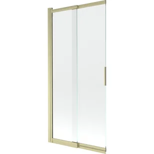Mexen Fox parawan nawannowy 2-skrzydłowy przesuwny 85 x 150 cm, transparent, złoty szczotkowany - 891-085-002-55-00 - Parawany nawannowe - miniaturka - grafika 1