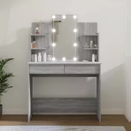 Toaletki - Toaletka z LED, szary dąb sonoma, 96x40x142 cm - miniaturka - grafika 1