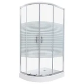 Kabiny prysznicowe - Kabina prysznicowa z brodzikiem asymetryczna 100x80 Madera Kerra prawa - miniaturka - grafika 1