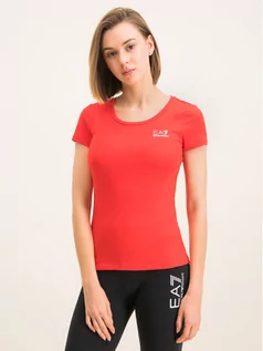 Koszulki i topy damskie - Emporio Armani EA7 T-Shirt 8NTT64 TJ28Z 1100 Czerwony Regular Fit - grafika 1