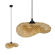 Lampy sufitowe - Lampa wisząca BRUGIA S mała wisząca lampa sufitowa w stylu boho E27 bambusowa lampa wisząca do salonu rattanowa lampa wisząca do jadalni kolor: naturalny (Ø40cm) - miniaturka - grafika 1