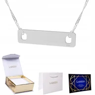 Łańcuszki - Naszyjnik srebrny łańcuszek Szeroki z Blaszka Prostokąt SREBRO 925 - miniaturka - grafika 1