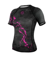 Koszulki sportowe damskie - Octagon Rashguard damski PREMIUM Marble Camo black/pink - miniaturka - grafika 1