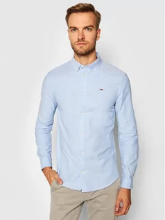 Koszule męskie - Tommy Jeans Koszula Stretch Oxford DM0DM09594 Niebieski Slim Fit - grafika 1