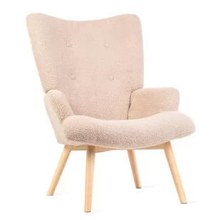 Fotel USZAK WYGODNY MOSS TEDDY BOUCLÉ HOMLA - Fotele - miniaturka - grafika 1