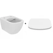 Miski WC - IDEAL STANDARD T493201 + T552201 Tesi New  miska wisząca Rimless 53.5 cm + deska wolnoopadająca - miniaturka - grafika 1
