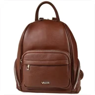 Torebki damskie - VEZZE Plecak skórzany brązowy rozmiar L - miniaturka - grafika 1