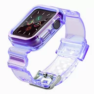 Etui i futerały do telefonów - Strap Light Set silikonowa opaska pasek bransoleta bransoletka etui do zegarka Watch 3 38mm / Watch 2 38mm fioletowy - miniaturka - grafika 1