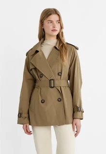 Płaszcze damskie - Stradivarius Kurtka w stylu trencza  Khaki XS - grafika 1