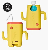 Bidony dla dzieci - DIDOBABY Uchwyt dwustronny do soków kartonikowych i saszetek Yellow - miniaturka - grafika 1