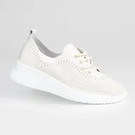 Półbuty damskie - Półbuty damskie buty skóra naturalna GOODIN GD-XF-186 beżowe lekkie 41 - miniaturka - grafika 1