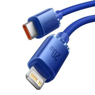 Baseus Crystal Shine Series kabel przewód USB do szybkiego ładowania i transferu danych USB Typ C - Lightning 20W 2m niebieski (CAJY000303) - Kable USB - miniaturka - grafika 2