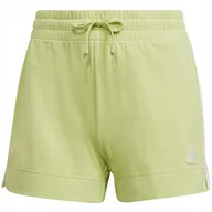 Spodenki damskie - Spodenki damskie adidas Essentials Slim 3-Stripes Shorts zielone HE9361 S - miniaturka - grafika 1