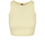 Koszulki i topy damskie - Urban Classics Women's Ladies Cropped Rib Top T-Shirt, softyellow, XS - miniaturka - grafika 1
