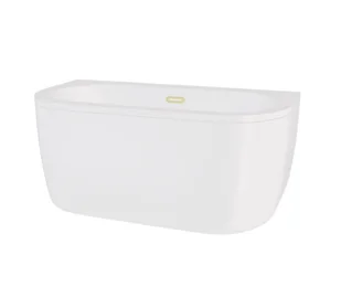 Besco Wanna przyścienna Volya 160x75 cm kompozyt biały połysk syfon klik-klak z przelewem slim złoty WKV-160-WSZ - Wanny Besco Wanna przyścienna Volya 160x75 cm kompozyt biały połysk syfon klik-klak z przelewem slim złoty WKV-160-WSZ - Wanny - miniaturka - grafika 1