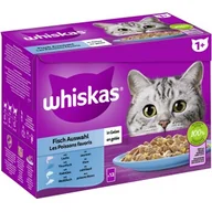 Mokra karma dla kotów - Whiskas 1+ Wielopak Ryba Wybór w galarecie 12 x 85 g - miniaturka - grafika 1