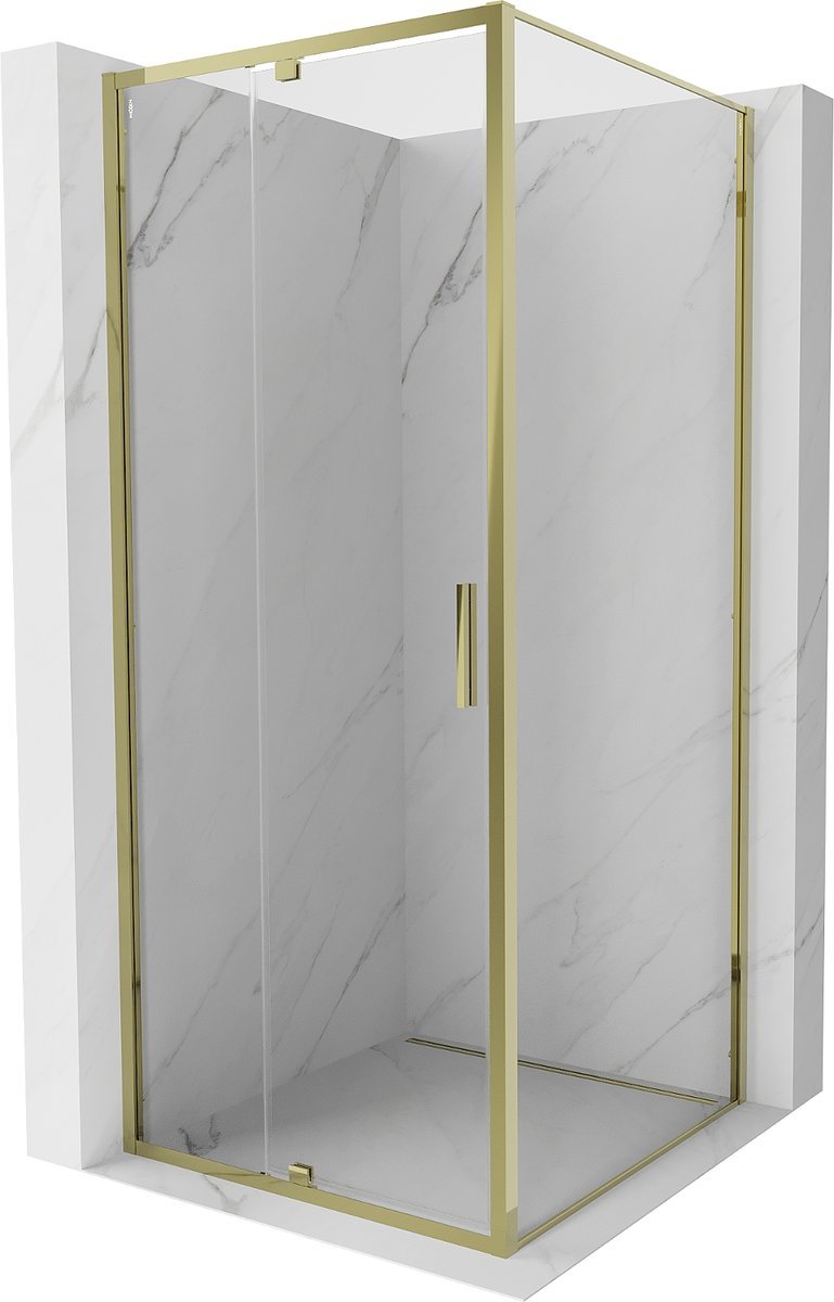Mexen Exo kabina prysznicowa uchylna 120 x 120 cm, transparent, złota - 819-120-120-50-00
