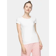Koszulki sportowe damskie - Koszulka Damska 4F T-Shirt Biały L22TSD350-10S - miniaturka - grafika 1