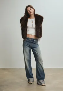 Stradivarius Kamizelka ze sztucznego futra Brązowy M - Kamizelki damskie - miniaturka - grafika 1