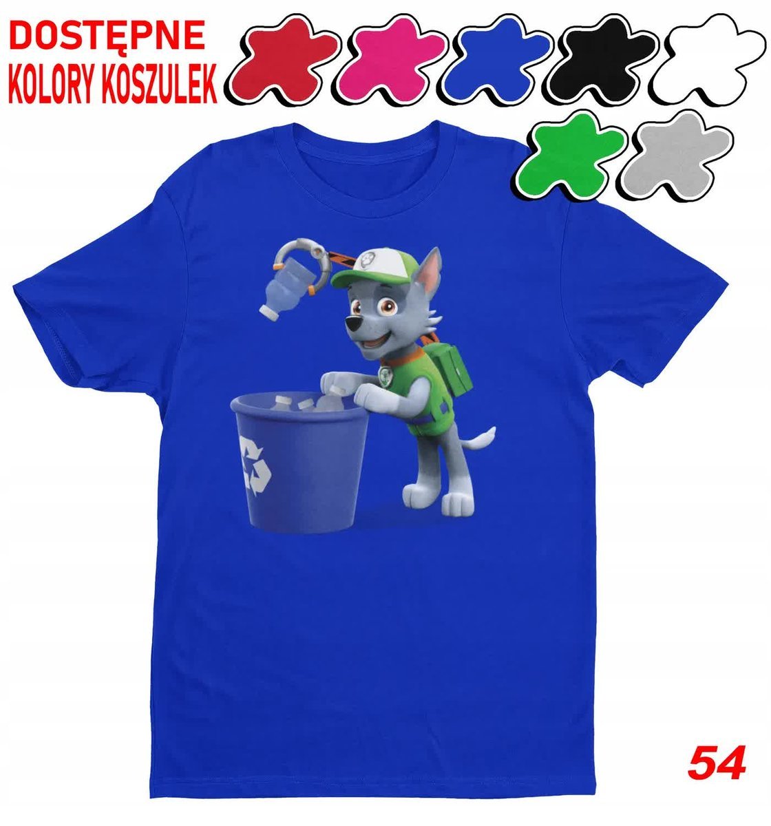 Dziecięca Koszulka Z Nadrukiem Duży Wybór Psi Patrol Chase Rocky -M 134-140
