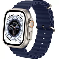 Akcesoria do smartwatchy - D-Pro Ocean Loop pasek opaska do Apple Watch 4/5/6/7/8/SE/Ultra 42/44/45/49mm (Navy Blue) - miniaturka - grafika 1