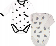 Body dla niemowląt - Body Dłr 2PAK Myszka BIEL + Jeże r 92 KLEKLE - miniaturka - grafika 1