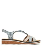 Sandały damskie - Rieker Sandały V36G4-40 Niebieski - miniaturka - grafika 1