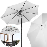 Parasole ogrodowe - Parasol ogrodowy 300 cm składany łamany na balkon i taras duży jasnoszary - miniaturka - grafika 1