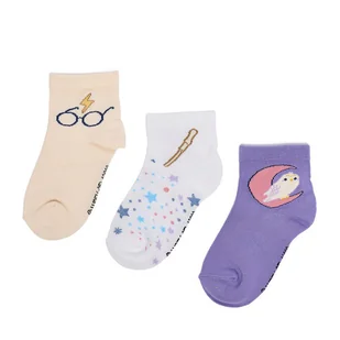Skarpety długie Harry Potter CEO-ACCCS-AW25-301WBHP(3-PACK) Beżowy - Skarpetki dla dzieci - miniaturka - grafika 1