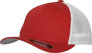 Flexfit Czapka z daszkiem z siateczki, 2 odcienie, uniseks, dla kobiet i mężczyzn, Red/white, S-M - Czapki damskie - miniaturka - grafika 1