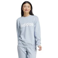 Bluzy damskie - adidas Damska bluza Essentials Linear French Terry, M, Cudowny niebieski/biały, M - miniaturka - grafika 1