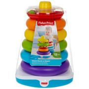 Zabawki sensoryczne - Fisher Price Price GJW15 Giga piramidka z kółek - miniaturka - grafika 1