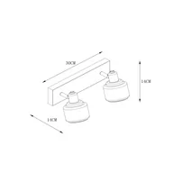 Lampy sufitowe - Lucide Reflektor sufitowy Bjorn 2-pkt., czarny/szary dym - miniaturka - grafika 1