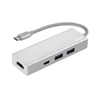 Huby USB - Hama USB-3.1-Type-C-Hub 1:3 Alu + HDMI - miniaturka - grafika 1