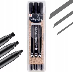 Pisaki Do Kaligrafii Srebrne Brush Pen Zestaw 3Szt - Przybory szkolne - miniaturka - grafika 1