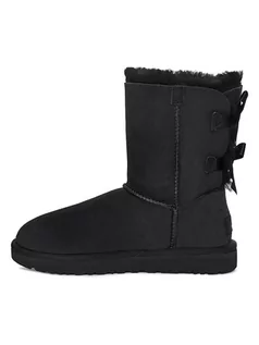 Botki damskie - UGG Skórzane botki "Baily Bow II" w kolorze czarnym - grafika 1