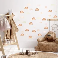 Wyposażenie pokoiku dziecięcego - Naklejki ścienne - mini tęcze i chmurki beżowe - miniaturka - grafika 1