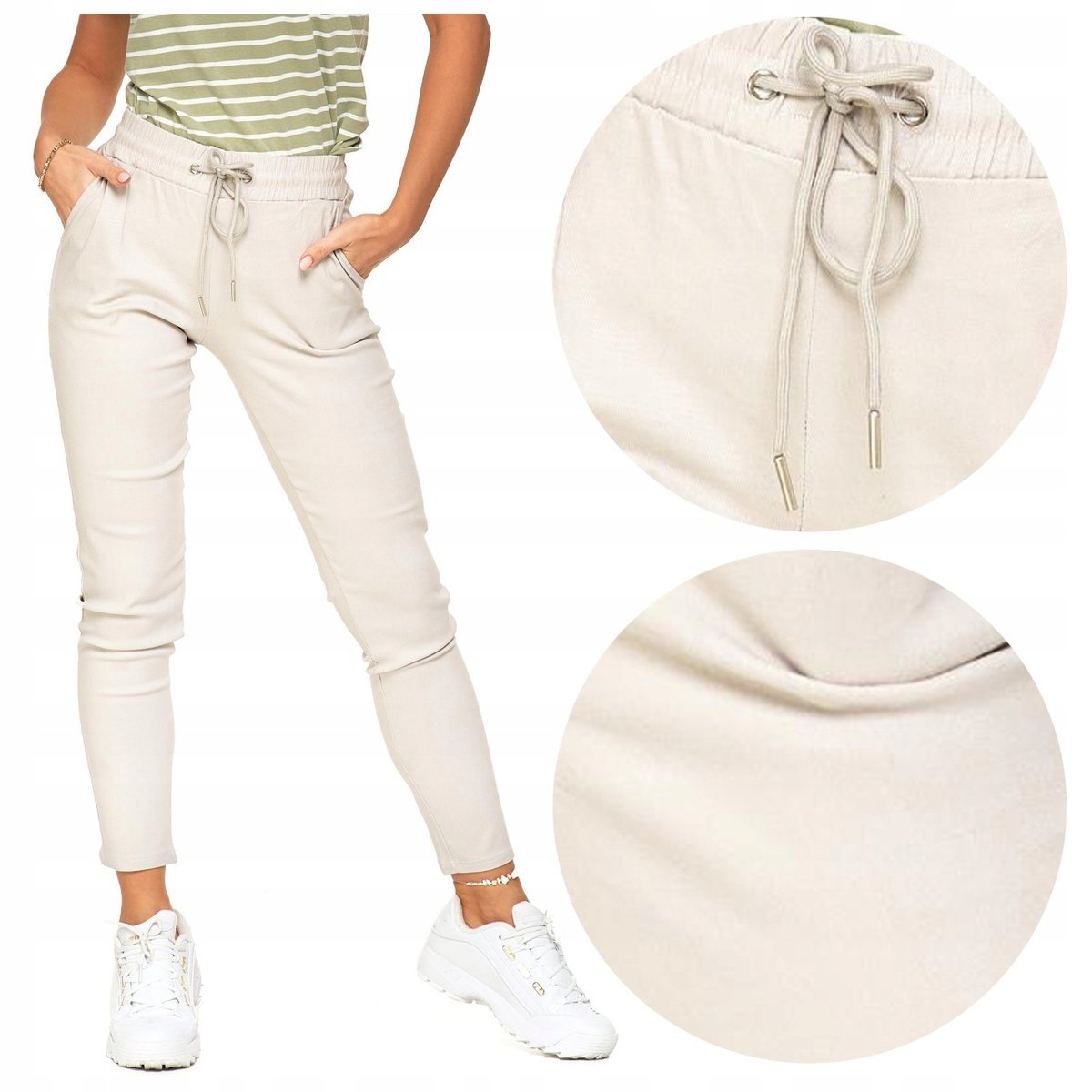 SPODNIE DAMSKIE JOGGERY Casual Wygodne Elastyczne Wiązane MORAJ r. S/M