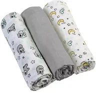 Pieluchy - Babyono Pieluszki Muślinowe Super Miękkie Bawełniane Szare 3 szt. - miniaturka - grafika 1