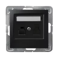 Gniazdka elektryczne - Ospel IMPRESJA Gniazdo telefoniczne pojedyncze czarny metalik GPT-1Y/m/33 GPT-1Y/m/33 - miniaturka - grafika 1